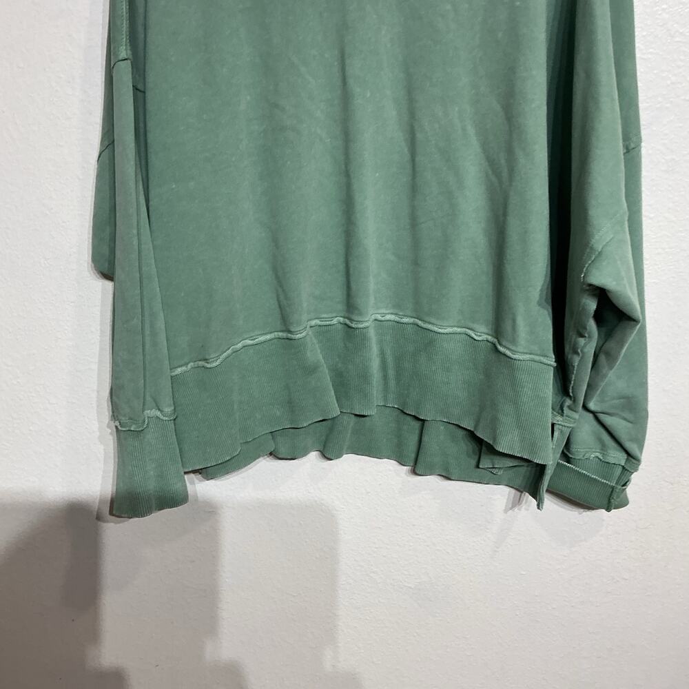 American Eagle Green Cropped Oversized Sweatshirt Sz M - Picture 4 of 12